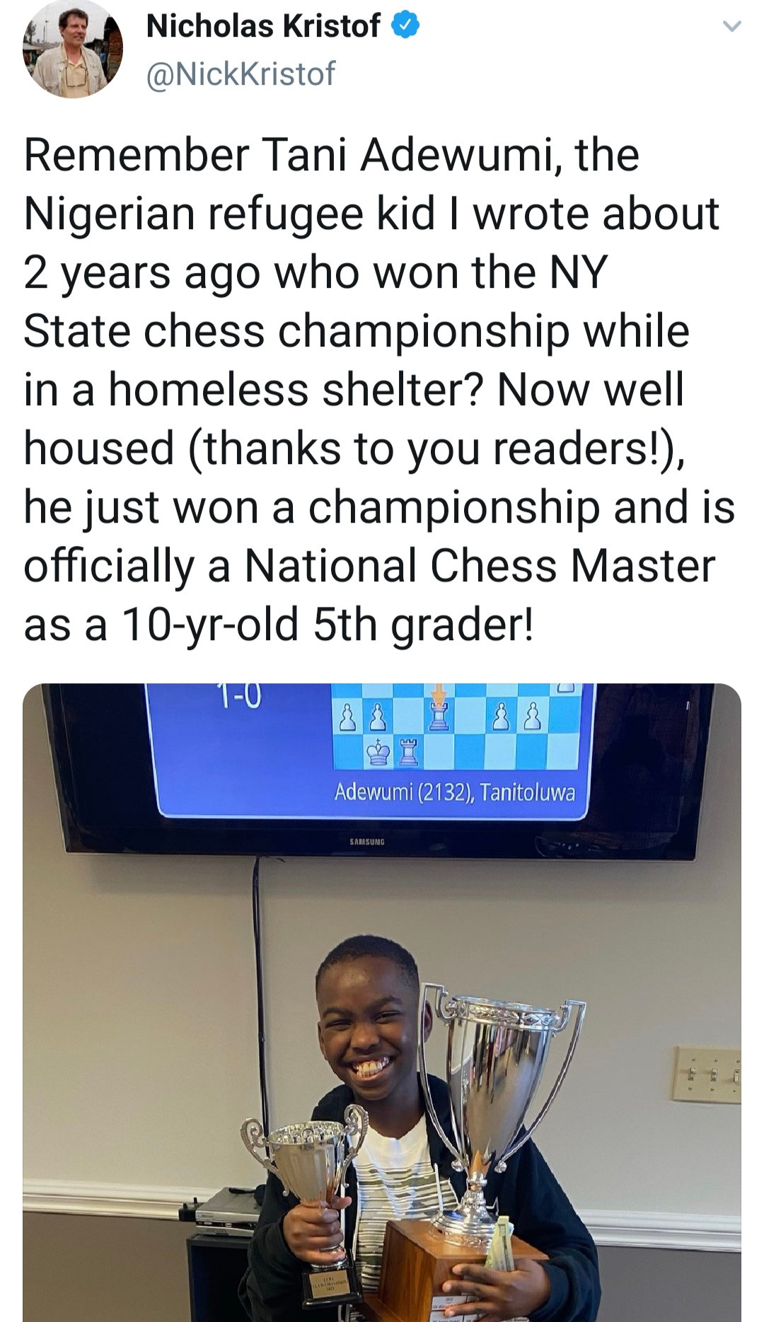 10-Year-Old Tanitoluwa Adewumi Becomes A U.S. National Chess Master -  AfroTech