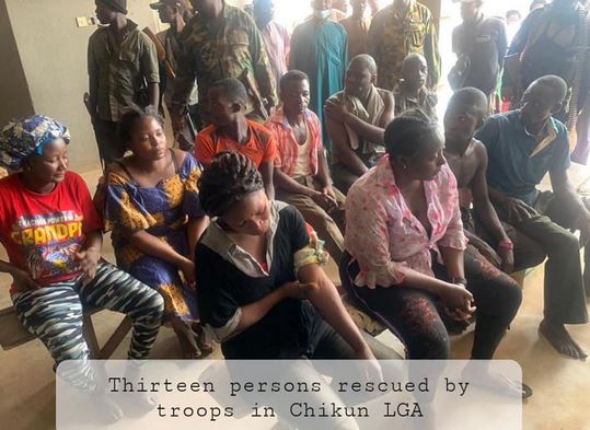 13 Persons Rescued As Troops Engage Bandits In A Gun Duel In Kaduna (Photos)