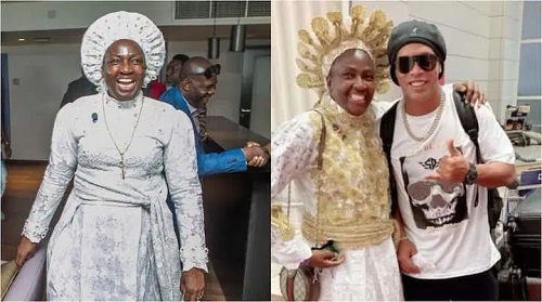 Esther Ajayi posing with Ronaldinho