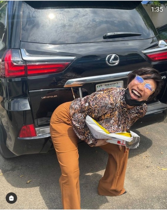 Tonto shows off new car