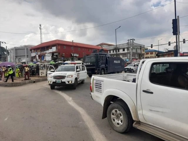 Police show of force in Lagos