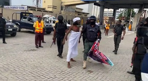 Protester arrested at Lekki tollgate