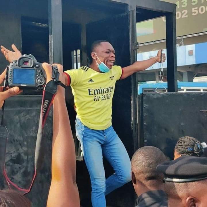 The protester arrested