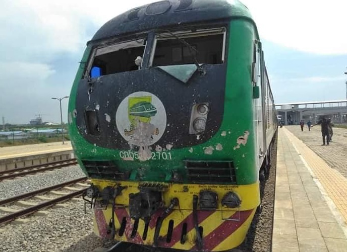 Bombed train