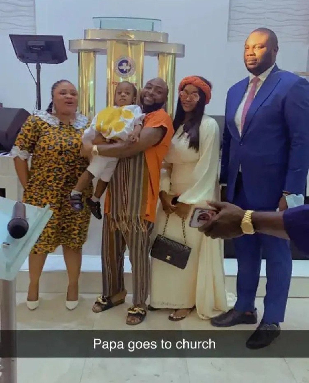 Davido, Chioma and Ifeanyi in church