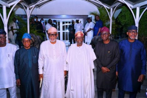 South West governors posing with Bola Tinubu