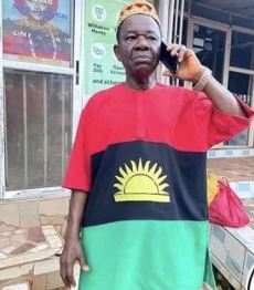 Chinwetalu Agu rocking Biafra theme-dressed