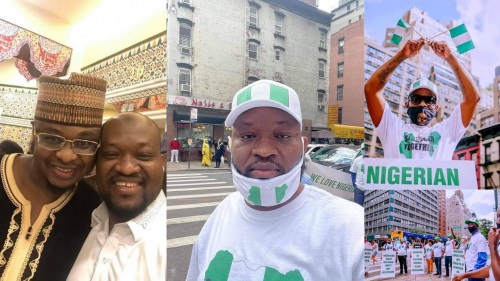 A pro-government protester spotted in an old photo, posing with Buhari's minister Isa Pantami