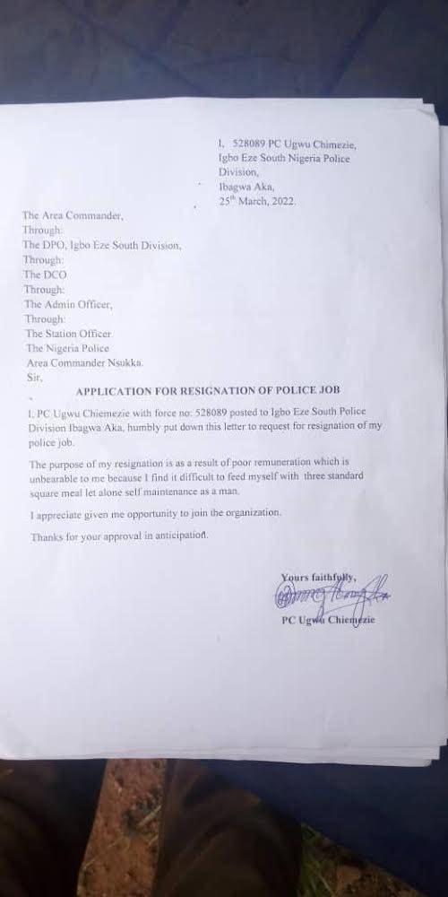 Nigerian Police Constable Lists Shocking Reasons Why He Resigned