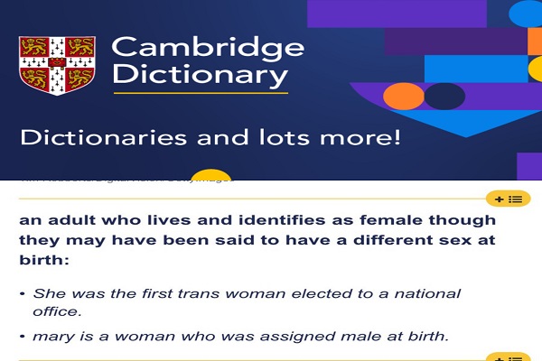 Cambridge Dictionary Slammed For Changing Gender Definitions
