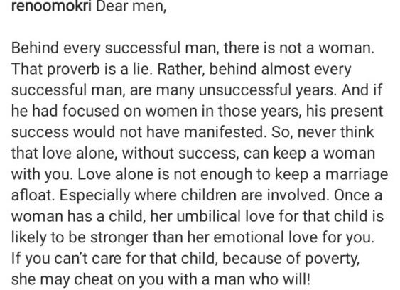 There Is No Woman Behind Every Successful Man – Reno Omokri