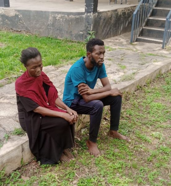 woman and son
