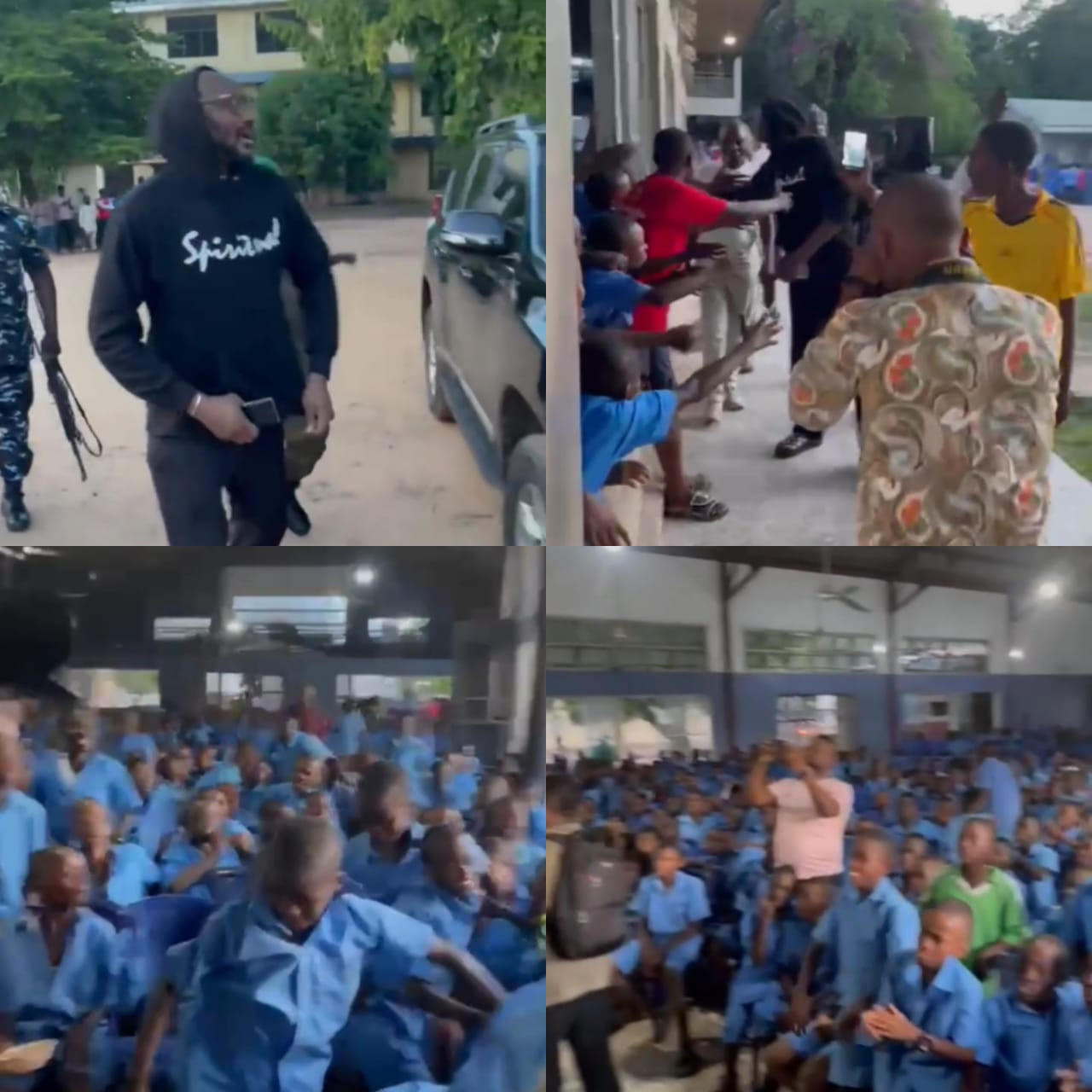 Excitement As 2face Idibia Visits His Alma Mater, Mount Saint Gabriel's Secondary School In Benue State (Video)