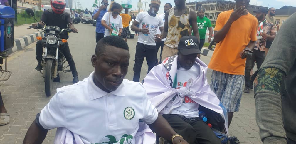 People With Disabilities Come Out To Show Support For Peter Obi At Lekki Rally (Photos)