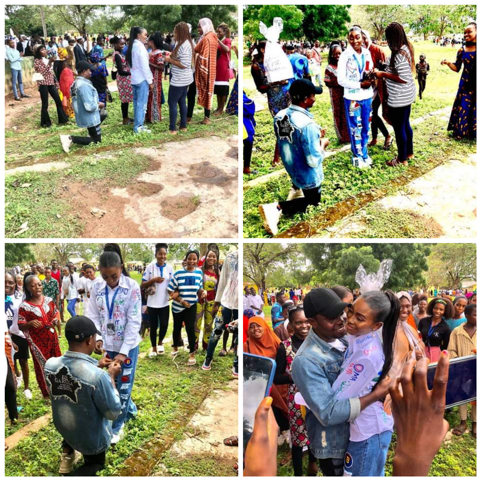 Man Surprises Girlfriend With Marriage Proposal During Her Final Year Sign-Out Celebration At Federal Polytechnic Idah 