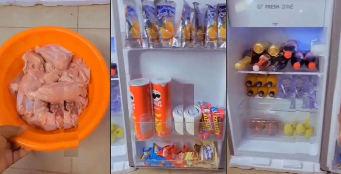 Nigerian Student Shows Off Content Of Refrigerator As School Resumes