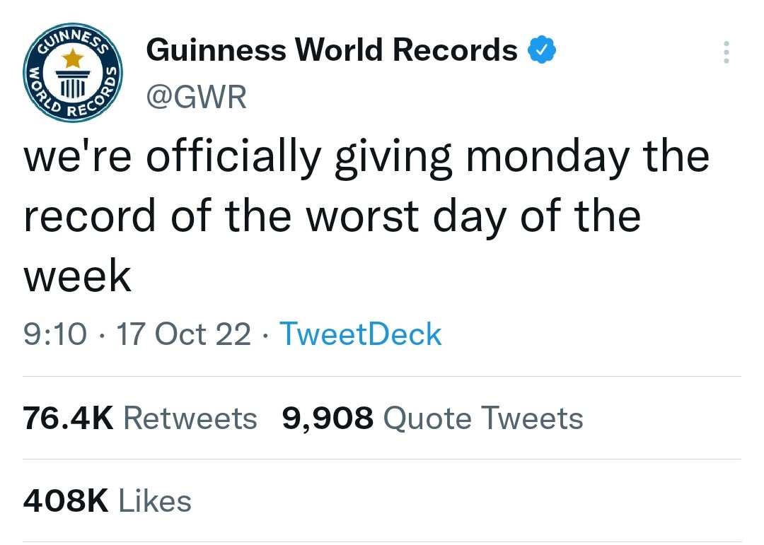 Guinness World Record Officially Names The Worst Day Of The Week 