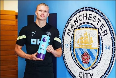 Manchester City New Signing, Erling Haaland Named Premier League Player of the Month for August