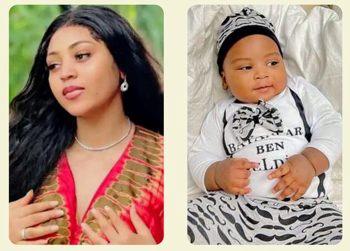 Actress Regina Daniels Shares New Cute Pictures of Her Baby, Khalifa (Photos)