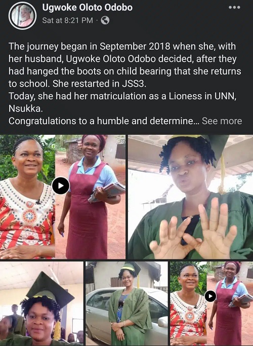 Man Hails Wife On Her Matriculation at UNN, Narrates How She Returned ...