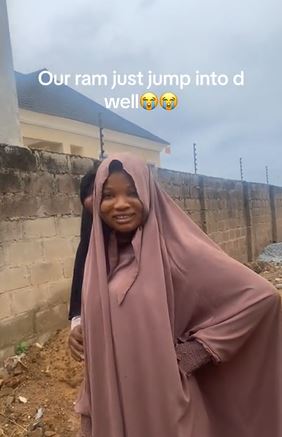 Nigerian Lady’s  El-Kabir Plans Suffer Setback As Ram Jumps Into Well (Video)