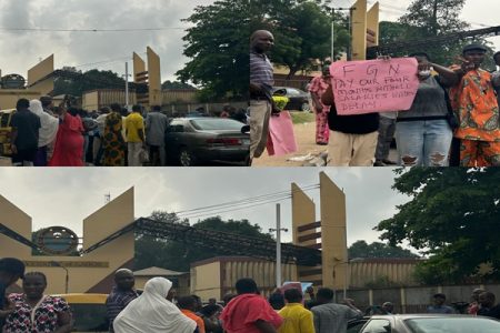 SSANU, NASU Shut Down Activities In UNILAG Over Withheld Salaries 1 unilag protest