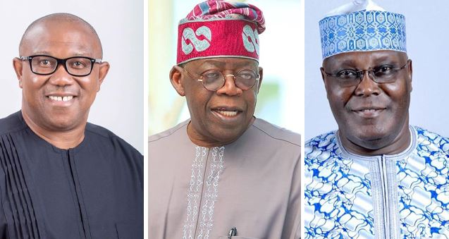 Bola Tinubu, Peter Obi,Atiku Abubakar