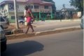 Man Causes a Scene in Owerri, Removes Cloths and Strolls in Underwear (Photos) 