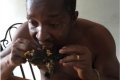 Man Enjoys A Bowl Of Abakaliki Rice With Lizard Meat And Washes It Down With Palmwine (Photos)