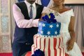 Newly Married Nigerian Couple Melt Hearts Online With American Flag-themed Wedding Photos