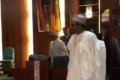 President Buhari Seen On Camera Leaving For His Office After FEC Meeting (Video) 