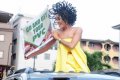 Popular Model, Chika Lann With Her N40million Hair Causes Stir At Lagos Market During PVC Campaign 