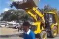 Unbelievable: Newly Married Couple Seen Riding In An Excavator To Their Wedding Reception (Video) 