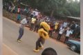 Drama As Young Man Engages Masquerade In A Flogging Contest In Front Of Villagers (Video) 