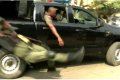 Drama As Police Officer Falls From Moving Van While Celebrating Lagos CP, Imohimi
