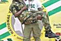 Youth Corper Kneels Down To Propose To A Female Soldier In Camp (Photos)