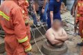 See The Bizarre Moment A Man Got Saved From Falling Inside A Well By His Oversized Stomach (Photos)