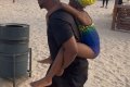 Media Personality, Dotun Seen Spending Time With His Daughters At The Beach (Video) 