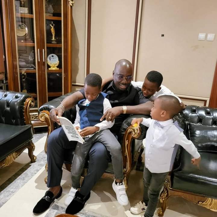 Adorable Photo Of Obi Cubana And His Sons