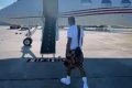 Too Much Money! Wizkid Gets A Customized Private Jet Floormat (Video) 