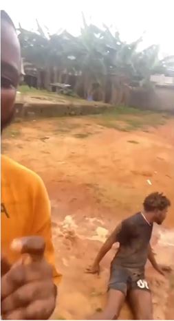 Young Man Wails, Rolls In Mud Water After Being Dumbed By His Girlfriend (Video)