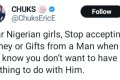 Stop Accepting Money Or Gifts From A Man If You Don’t Want To Have Anything To Do With Him - Man Tells Nigerian Girls