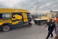 Cement-Laden Truck, Commercial Bus Collide On  Lagos Bridge (Video) 