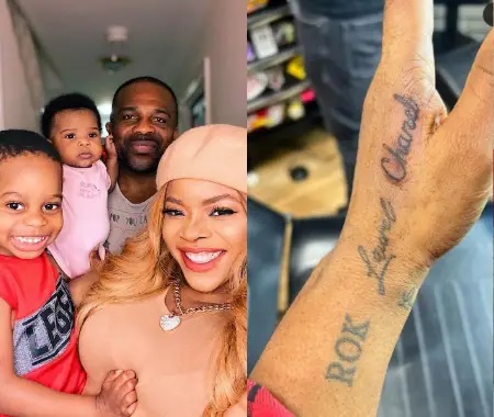 Laura Ikeji Tattoos Her Children On Her Hand (Photo)