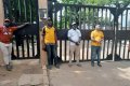 Strike: NLC Shutdown Lagos Secretariat, Ikeja