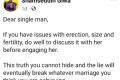 If You Have Issues With Er3ction, Size And Fertility, Discuss It With Her Before Engaging Her - Nigerian Marriage Therapist Advises Single Men