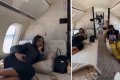 Heartwarming Video Of Singer, Davido And His Wife Chioma In His Private Jet